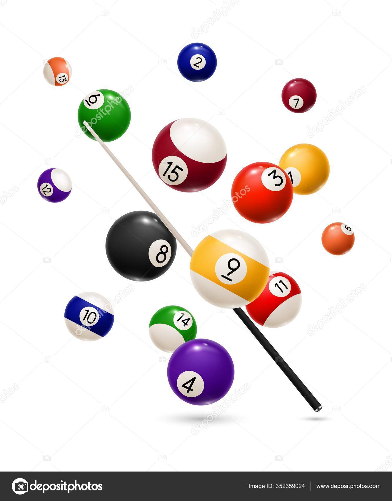 Conjunto de bolas de esportes realistas para jogar jogos de