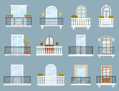 House and apartment building balconies