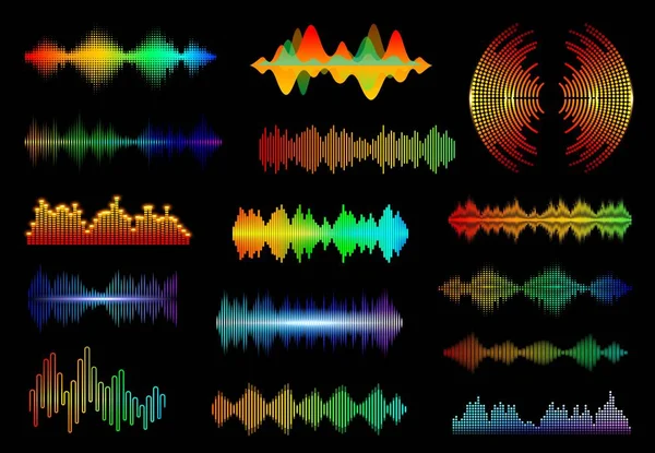 Equalizer sound waves, frequency — Stock Vector