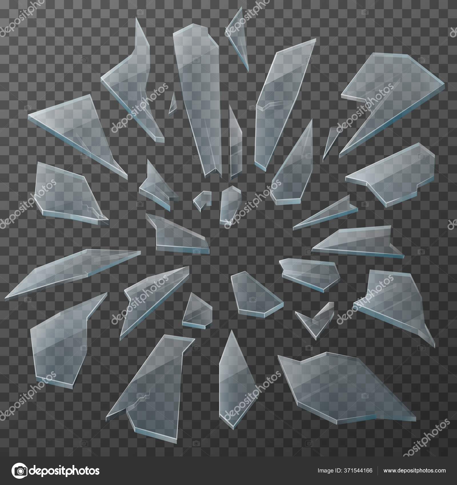 Broken Glass Shards Realistic Vector Design Transparent Glass Debris Shattered  Stock Vector by ©buchan 371544166