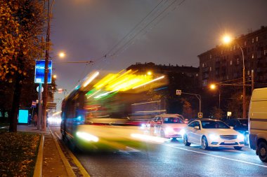 Moskova 'da gece trafiği