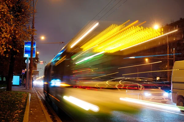 Traficul de noapte în Moscova — Fotografie, imagine de stoc