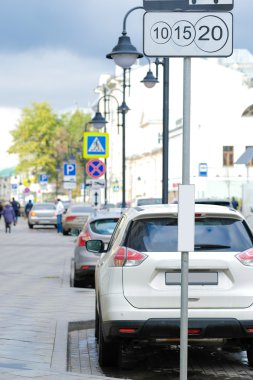 Moskova'da otopark ile Pyatnitskaya sokak