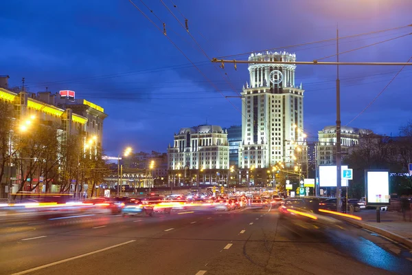 Night traffic in Moscow — Stock Photo, Image