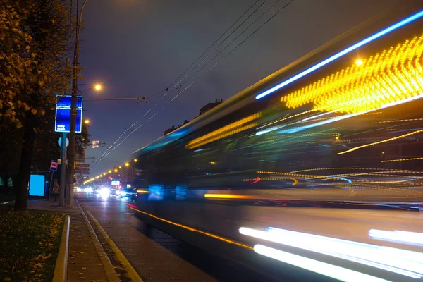 莫斯科的夜间交通 — 图库照片