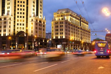 Moskova 'da gece trafiği