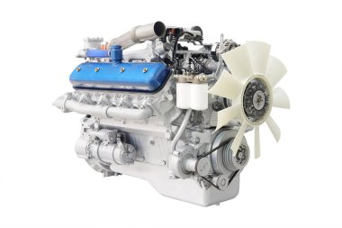 Beyaz arka plan altında motoru