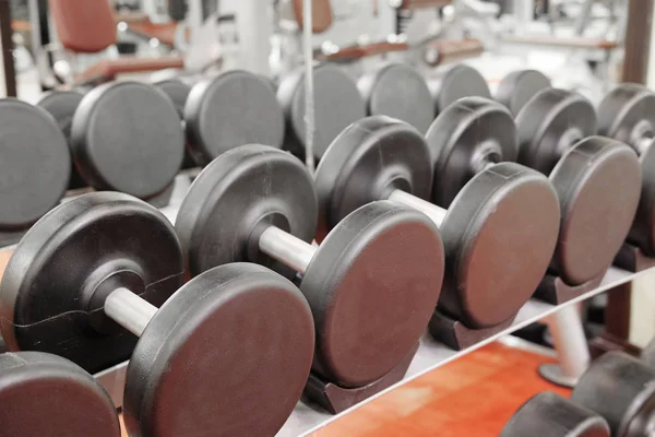 Dumbbells on a stand — Stock Photo, Image