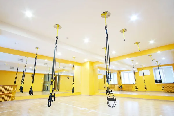 Aerial ribbons in a modern fitness hall — Stock Photo, Image