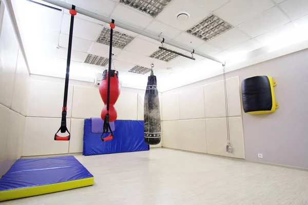 Fitness hall with a punching bag — Stock Photo, Image