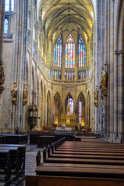 Interior of St. Vitus Cathedral  in Prague Castle — Stock Photo, Image