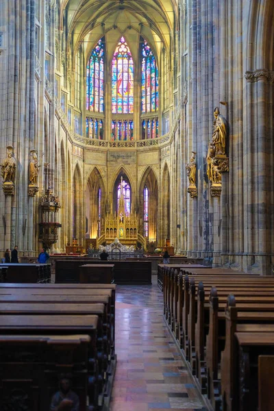 Vetrate della Cattedrale di San Vito nel Castello di Praga — Foto Stock