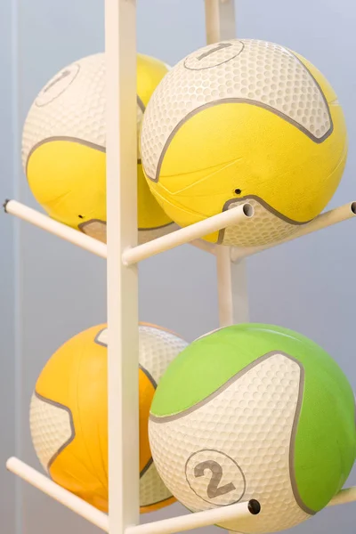 Exercise balls in fitness center — Stock Photo, Image