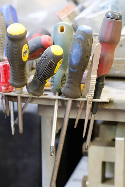 Zestaw narzędzi, wcześniej używane brudne — Zdjęcie stockowe