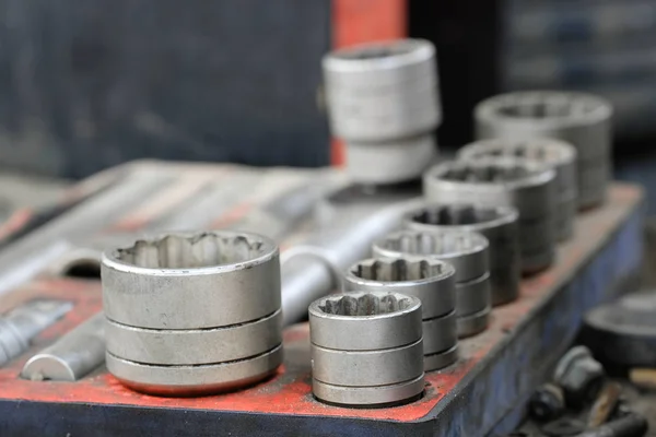 Set of socket wrench heads — Stock Photo, Image