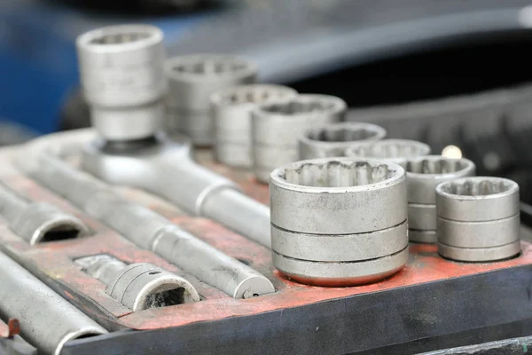 Set of socket wrench heads — Stock Photo, Image