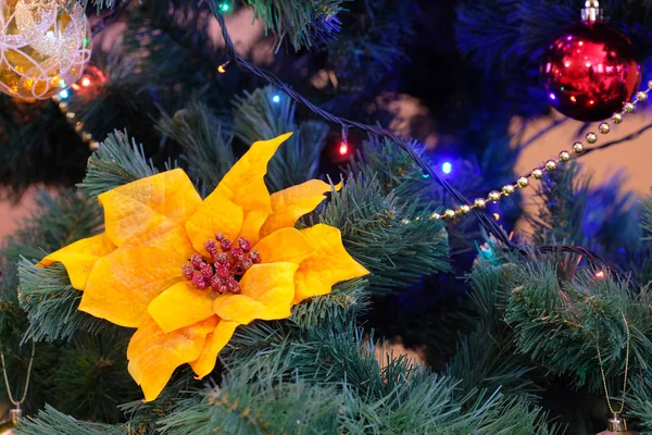 Gedecoreerde kerstboom — Stockfoto