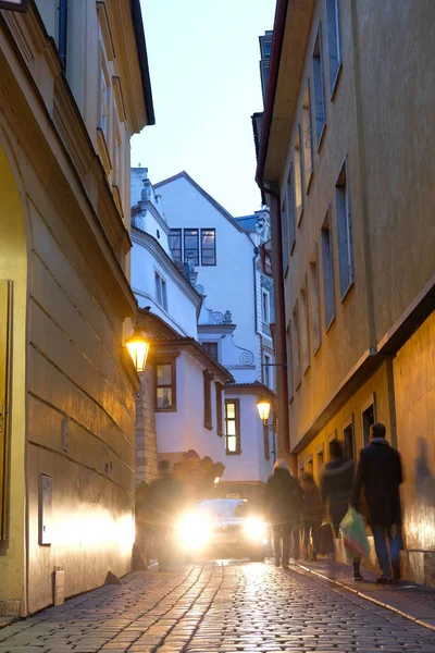 Éjszakai utcai, Prága központjától — Stock Fotó