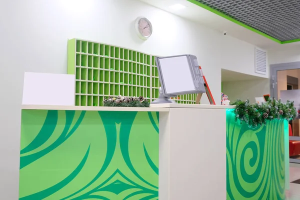 Reception desk in a fitness club — Stock Photo, Image