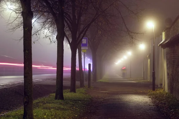 Rua noturna em Praga — Fotografia de Stock