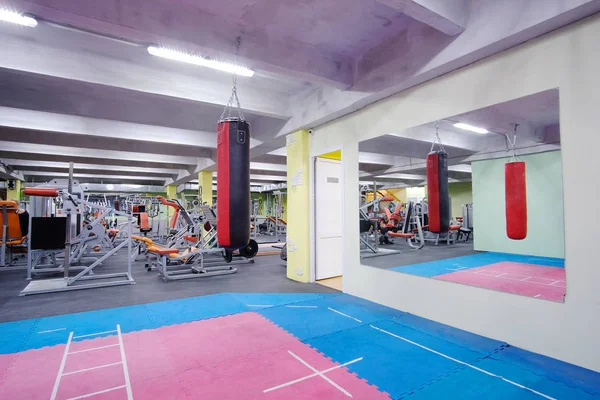 Fitness hall with punching bags — Stock Photo, Image