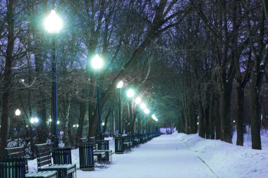 Gece bulevard Moskova'da