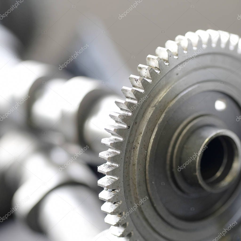 toothed wheel of a car camshaft 