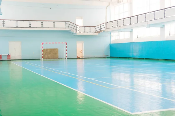 Interior of a sport hall for soccer or handball — Stock Photo, Image