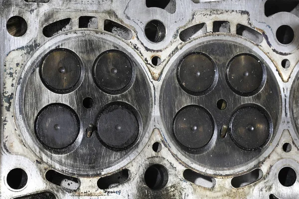 Testa cilindro motore auto — Foto Stock