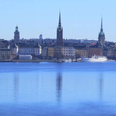 Eski Stockholm şehir panoraması
