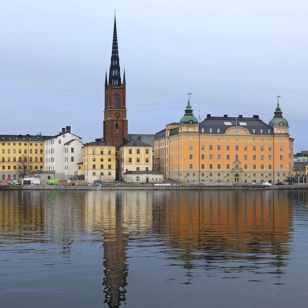 Eski Stockholm şehir panoraması — Stok fotoğraf