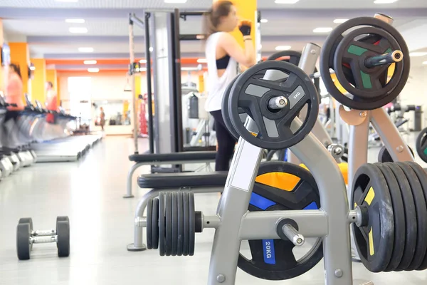 Weights in a fitness hall — Stock Photo, Image