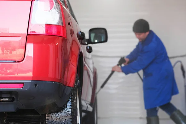 Auto v autě mycí stanice — Stock fotografie