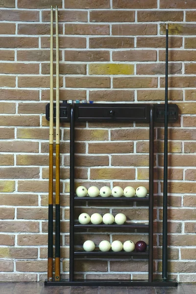 Billiard balls on a stand — Stock Photo, Image