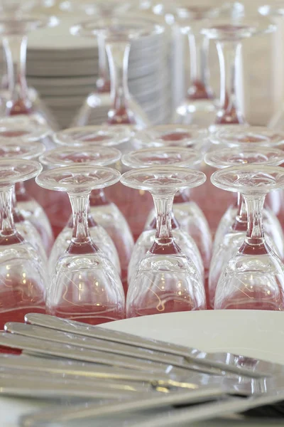 Clean utensil in a cafe — Stock Photo, Image