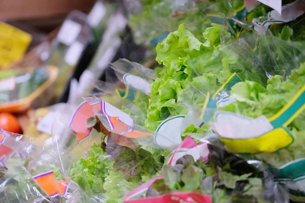 Salad on a shelf in a shop — Stock Photo, Image