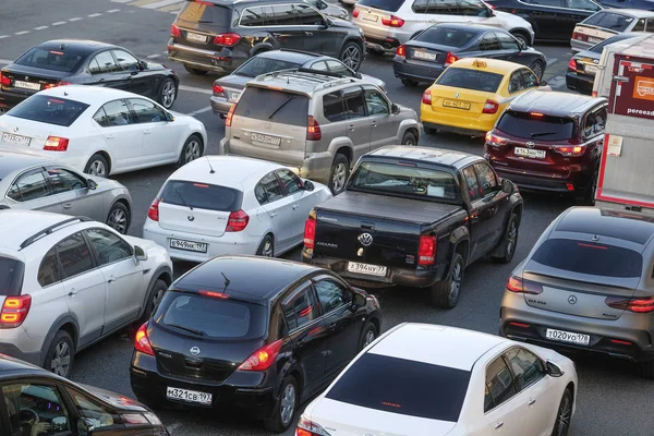 Embouteillage dans un centre de Moscou — Photo