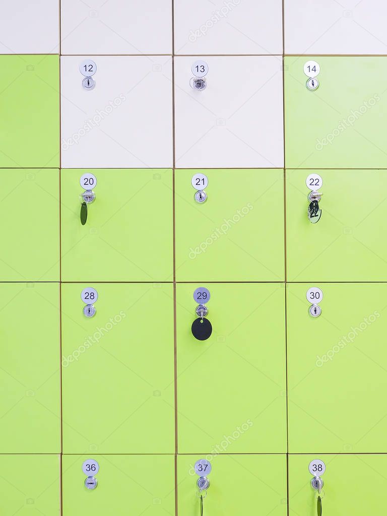 Box of a locker room in fitness club