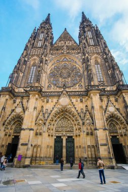 Prag, Çek Cumhuriyeti - 23 Kasım 2017: St. Vita Katedrali Prag görüntülemek