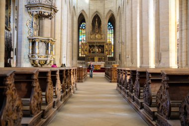 Kutna Nova St. Barbara cathidral içinin Kutna Hora, Çek Cumhuriyeti - Nivember, 24, 2017: