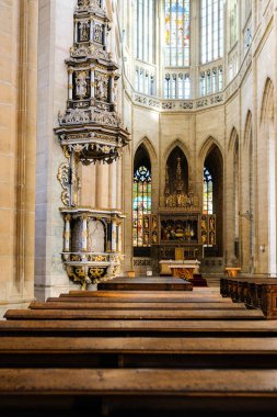 Kutna Nova St. Barbara cathidral içinin Kutna Hora, Çek Cumhuriyeti - Nivember, 24, 2017: