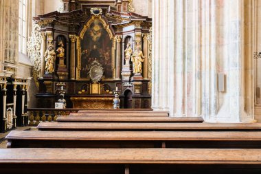 Kutna Nova St. Barbara cathidral içinin Kutna Hora, Çek Cumhuriyeti - Nivember, 24, 2017: