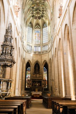 Kutna Nova St. Barbara cathidral içinin Kutna Hora, Çek Cumhuriyeti - Nivember, 24, 2017: