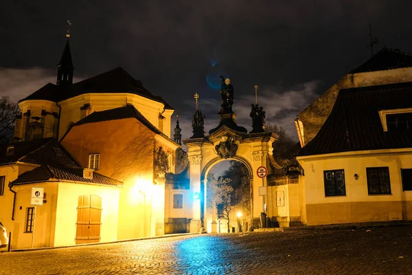 Praga Czechy Listopada 2017 Ulicy Centrum Pragi Nocy — Zdjęcie stockowe