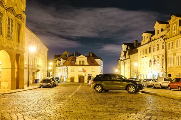 Prag Tschechien November 2017 Straße Zentrum Von Prag Bei Nacht — Stockfoto