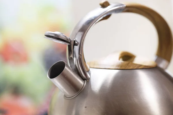 Metallic Kettle Close — Stock Photo, Image