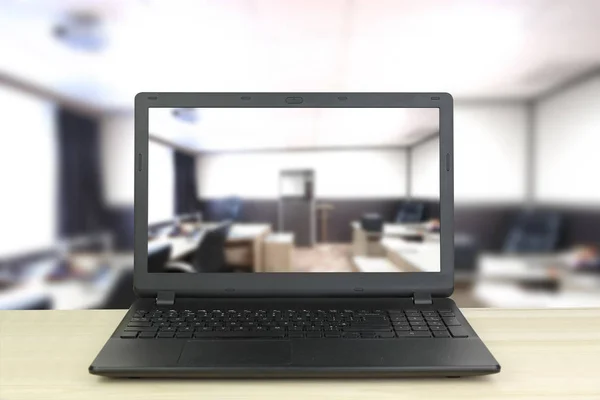 Computer Office Interior Screen — Stock Photo, Image