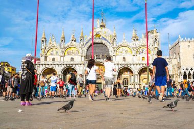 Venice, İtalya - 29 Haziran 2017: St Mark Meydanı Venedik