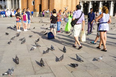 Venice, İtalya - 29 Haziran 2017: St Mark Meydanı Venedik