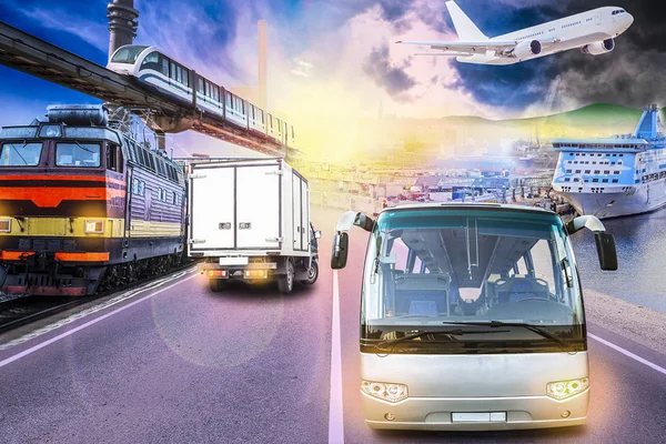 Sammansättning Med Olika Transport — Stockfoto